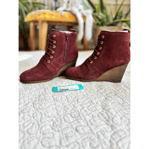 Diba - Stitch Fix Suede Wedge Bootie/Boots Burgundy Size 8 [COPY]‎
